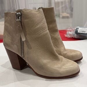 Gianni Bini Beige Ankle Booties with Zipper